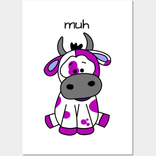 purple Cow Muh Doodle Posters and Art